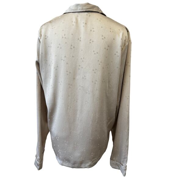 New MADEWELL Women's Ashen Silver Night Stars Satin Loungewear Top ONLY M - Picture 6 of 8